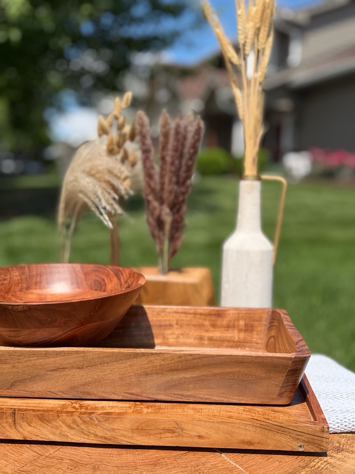 Wooden trays and plates